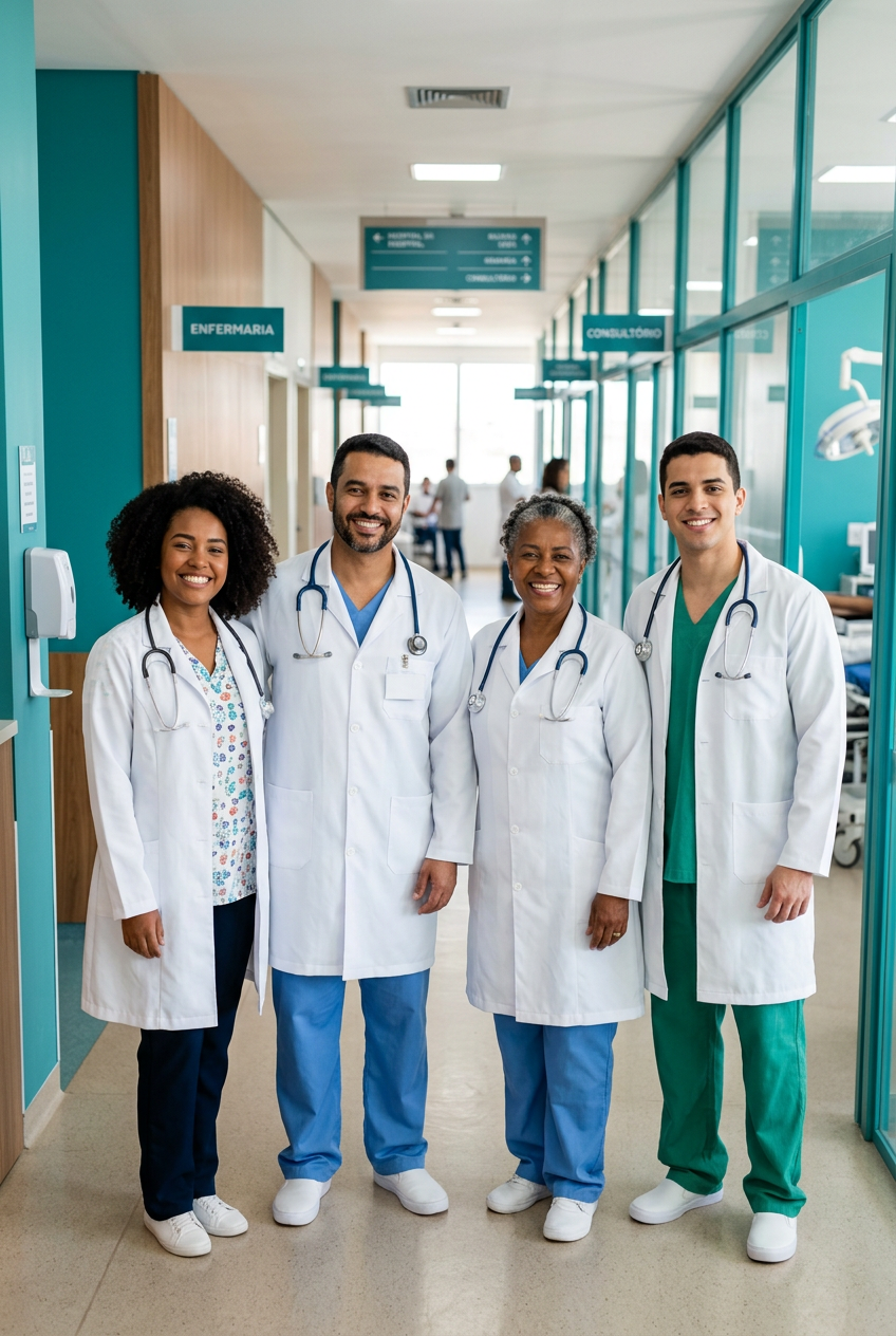 Equipe médica da clínica